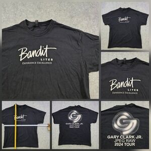 Gary Clark Jr Bandit Lites T Shirt Mens XL Black JPEG RAW 2024 Tour Gildan Tee
